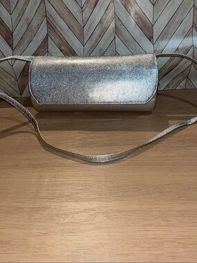 Ande’ Silver Metallic shoulder Clutch